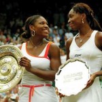 THE WILLIAMS SISTERS OF THE U.S. HOLD THEIR TROPHIES AFTER WOMEN'S SINGLES FINAL AT WIMBLEDON THE WILLIAMS SISTERS OF THE U.S. HOLD THEIR TROPHIES AFTER WOMEN'S SINGLES FINAL AT WIMBLEDON